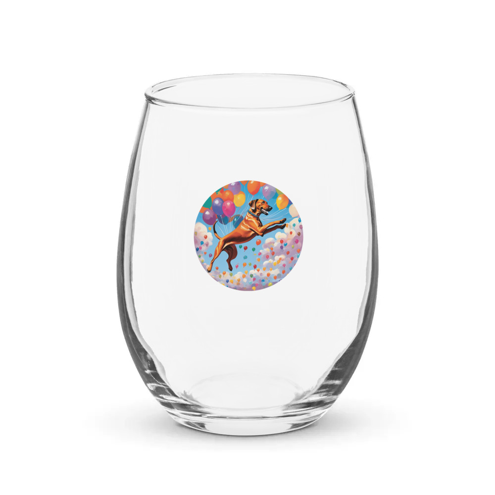 PugMug Custom Rhodesian Ridgeback Stemless Wine Glass