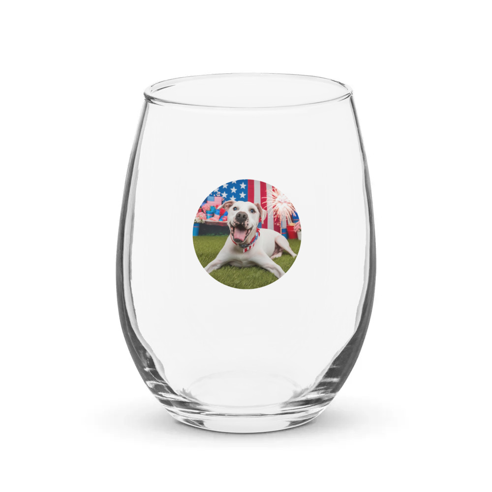 PugMug Custom Melody Stemless Wine Glass