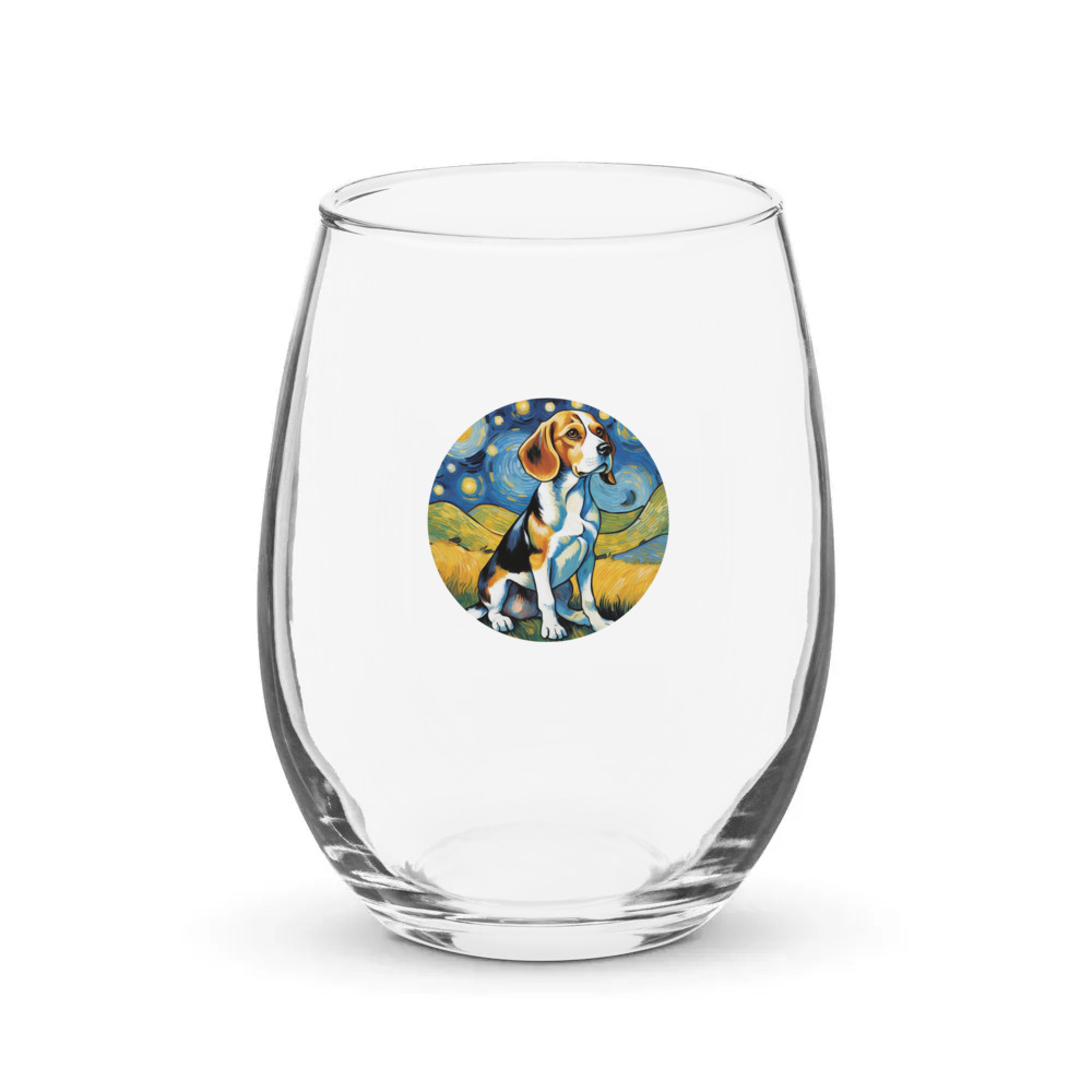 PugMug Custom Beagle Stemless Wine Glass