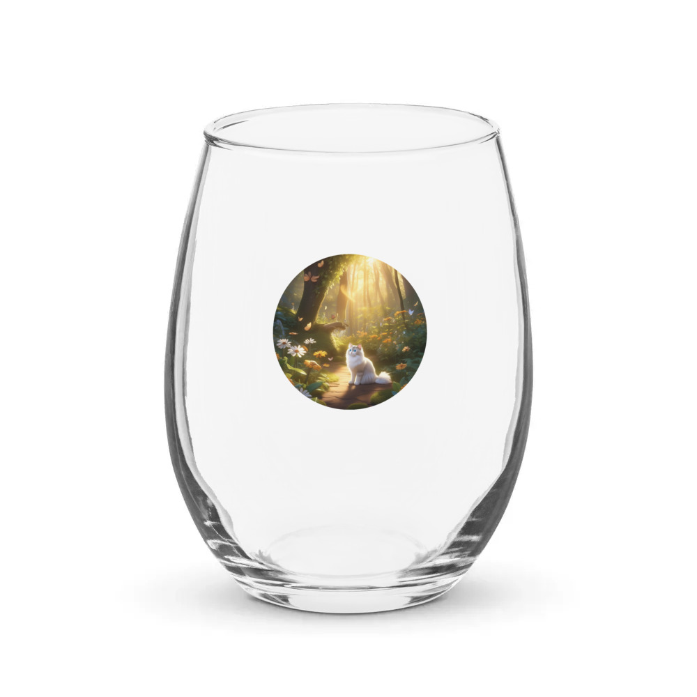PugMug Custom Tabby Ragdoll Cat Stemless Wine Glass