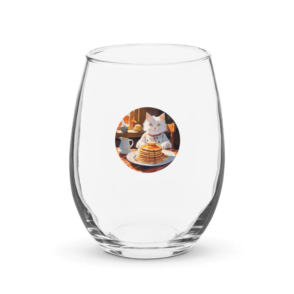 PugMug Custom White Companion Cat Stemless Wine Glass