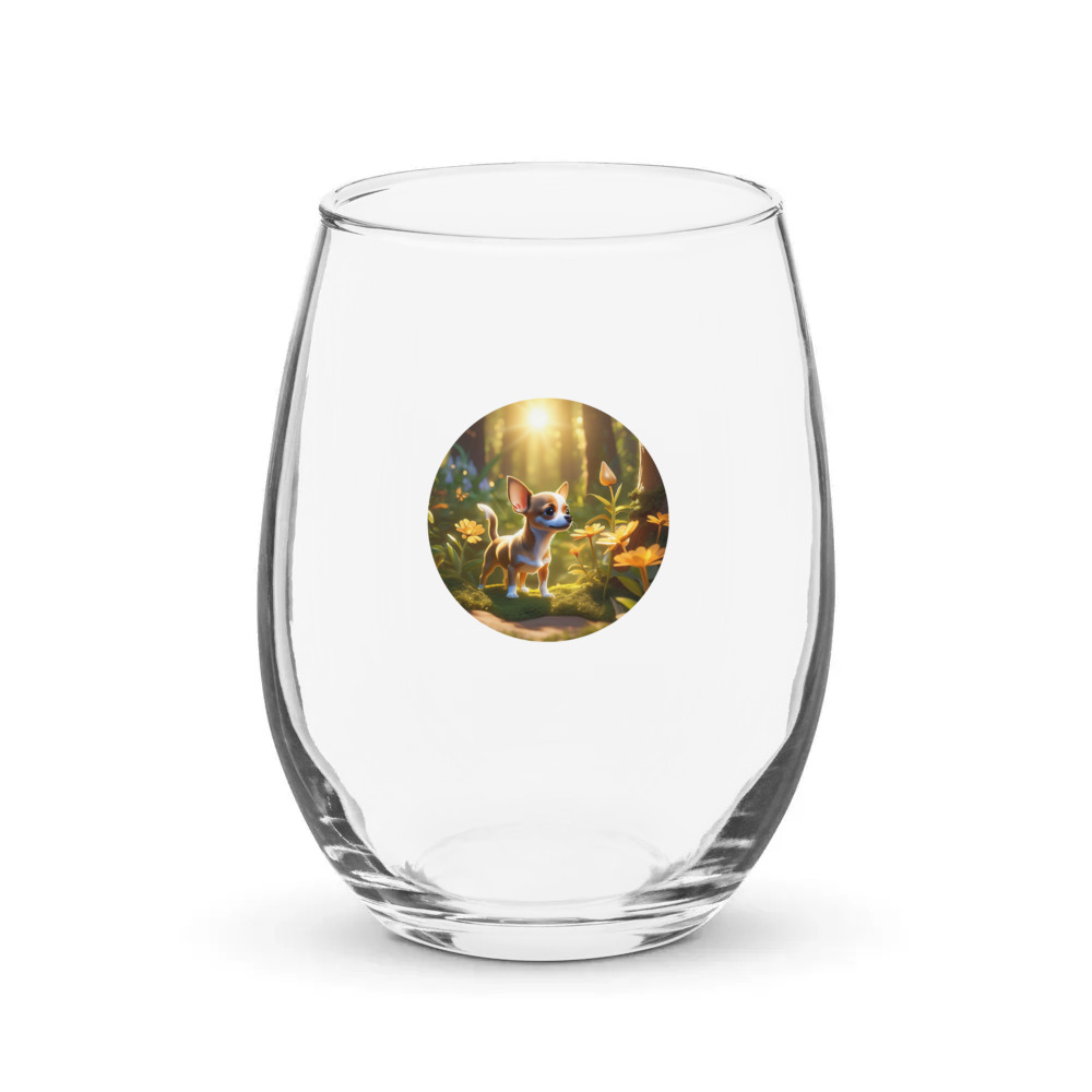 PugMug Custom Chihuahua Stemless Wine Glass