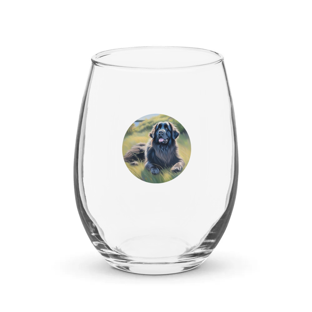 PugMug Custom Newfoundland Stemless Wine Glass