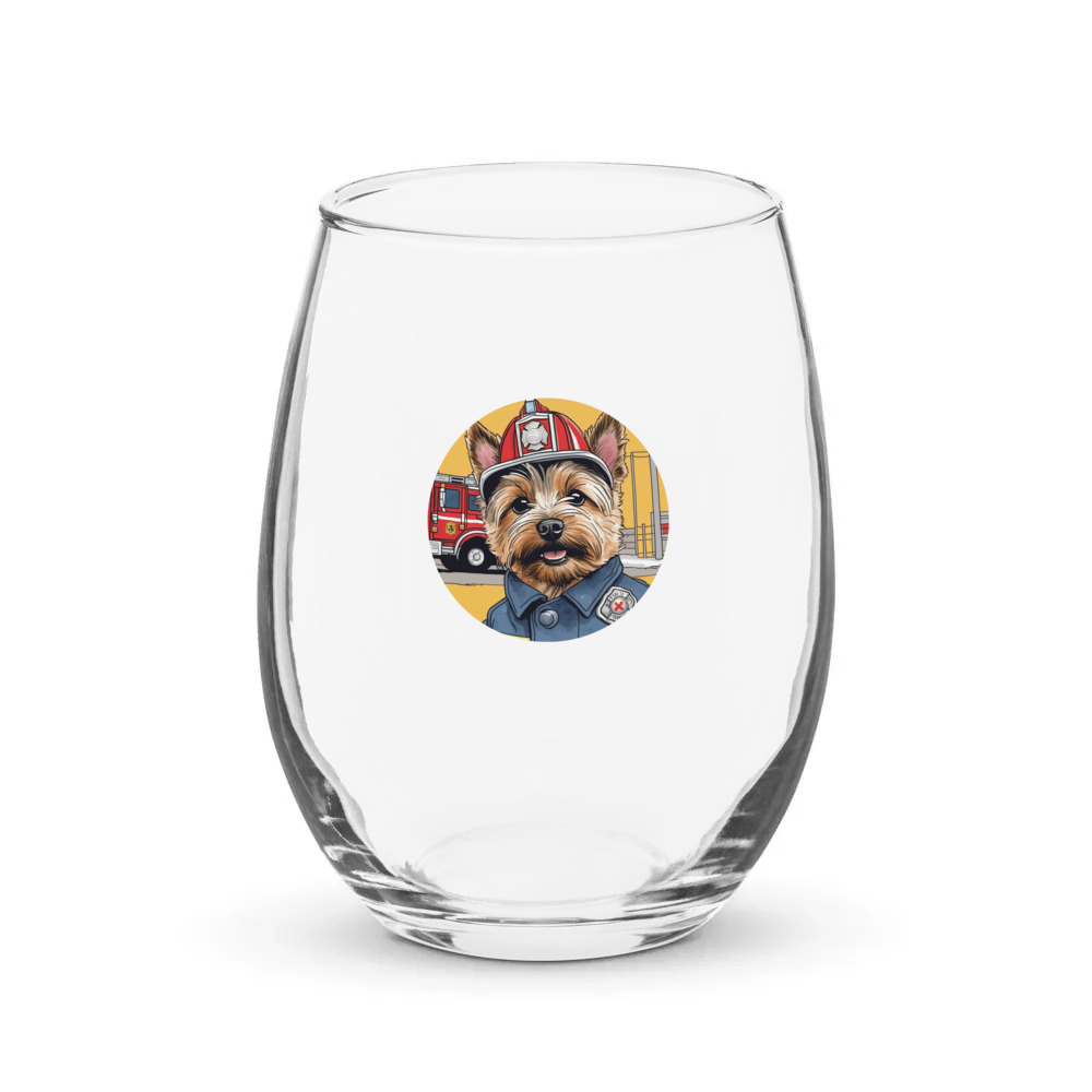 PugMug Custom Cairn Terrier Stemless Wine Glass