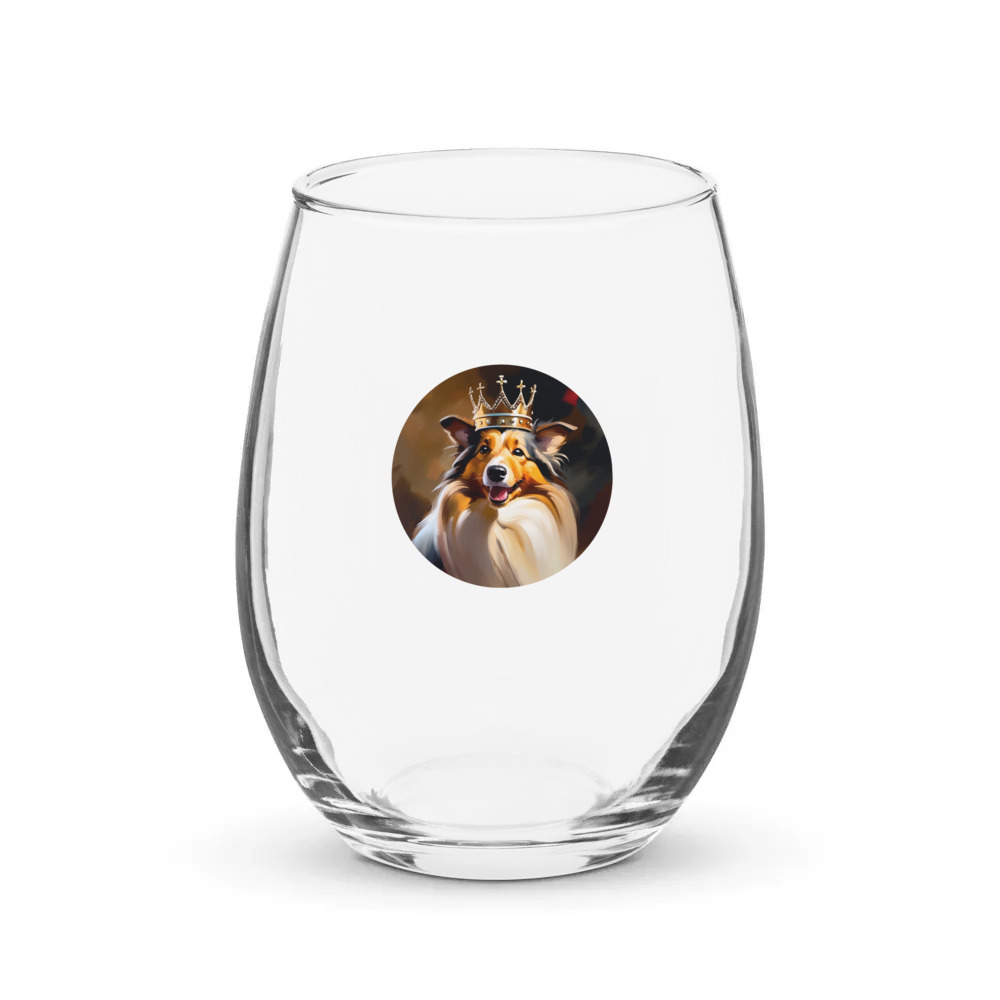 PugMug Custom Shetland Sheepdog Stemless Wine Glass
