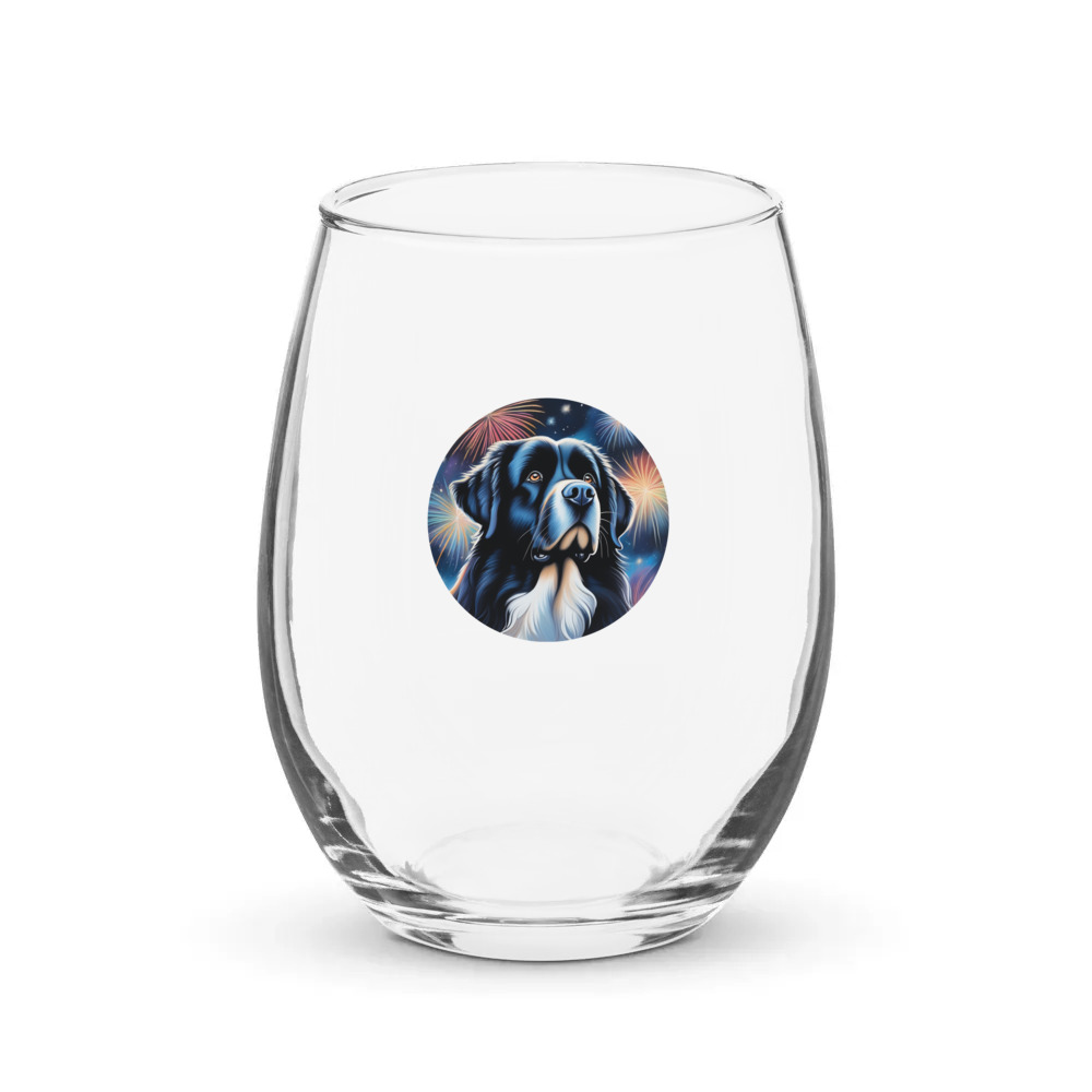 PugMug Custom Newfoundland Stemless Wine Glass