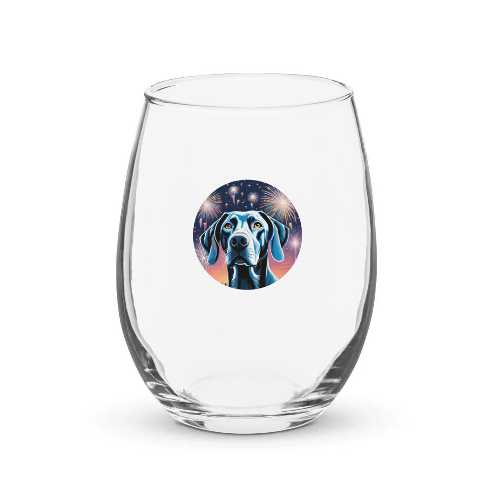PugMug Custom Weimaraner Stemless Wine Glass