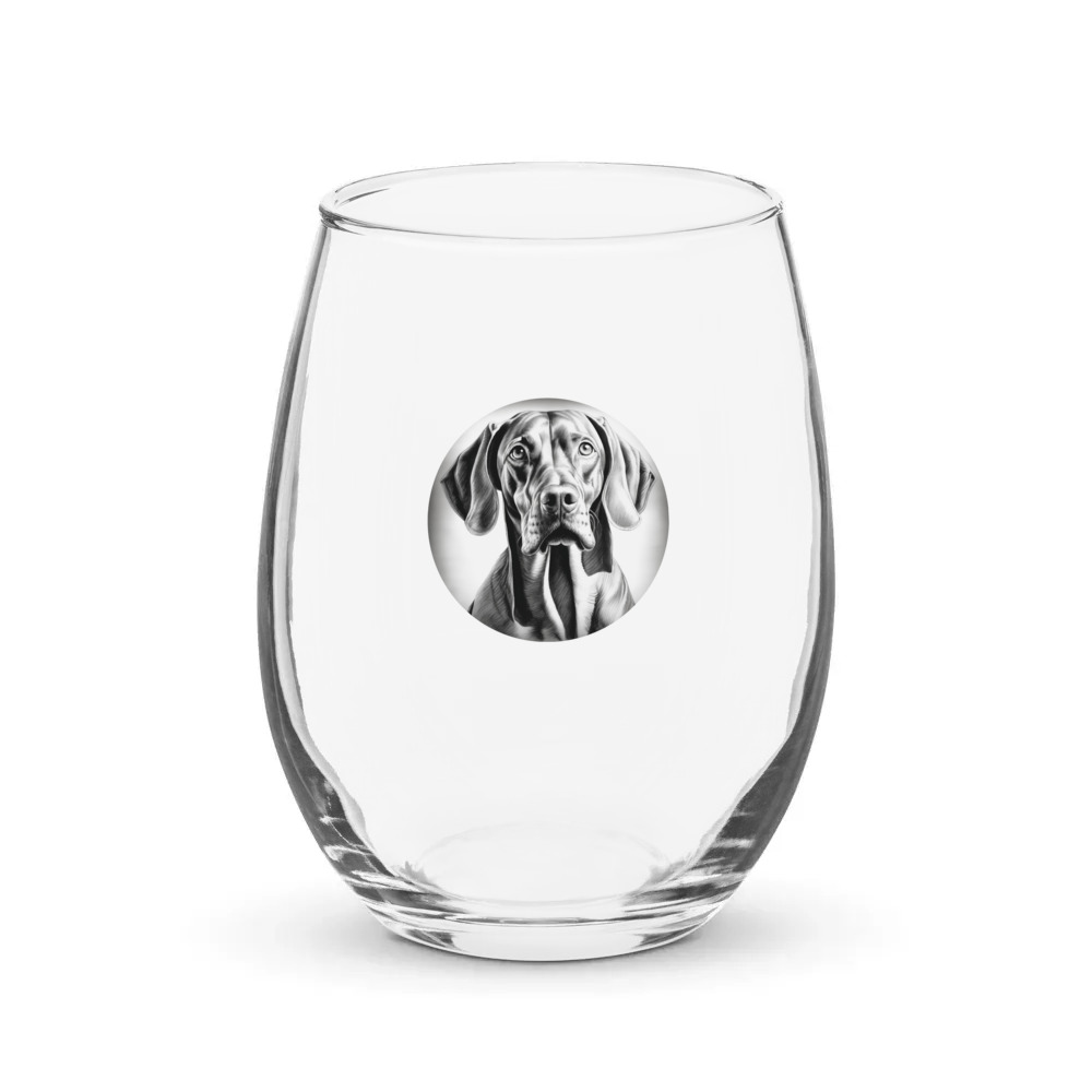 PugMug Custom Vizsla Stemless Wine Glass