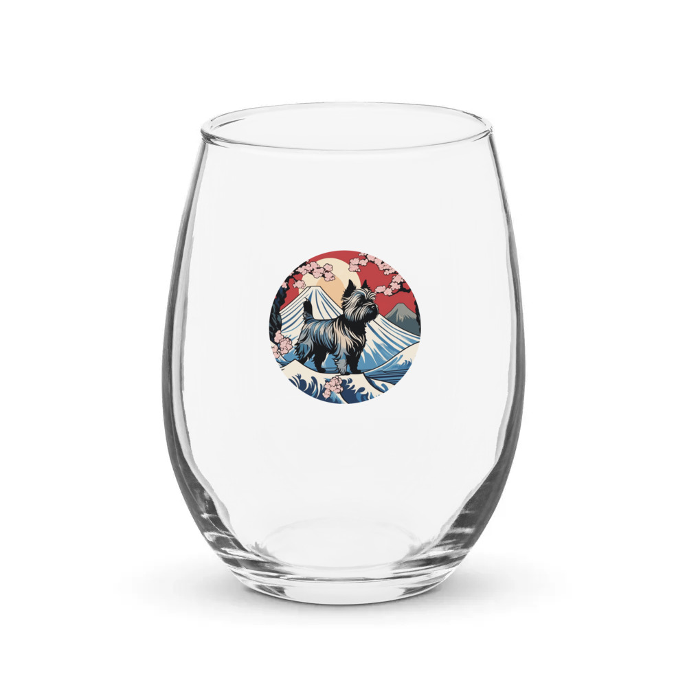 PugMug Custom Cairn Terrier Stemless Wine Glass