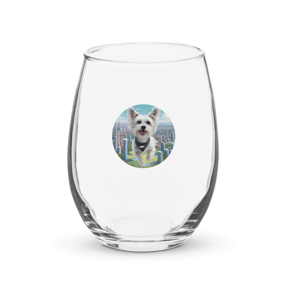 PugMug Custom Leo Stemless Wine Glass