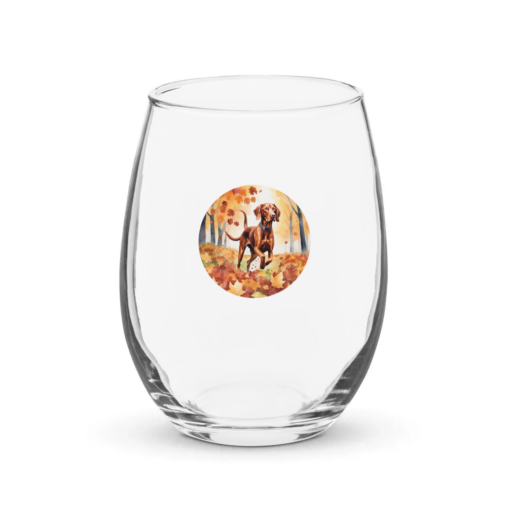 PugMug Custom Vizsla Stemless Wine Glass