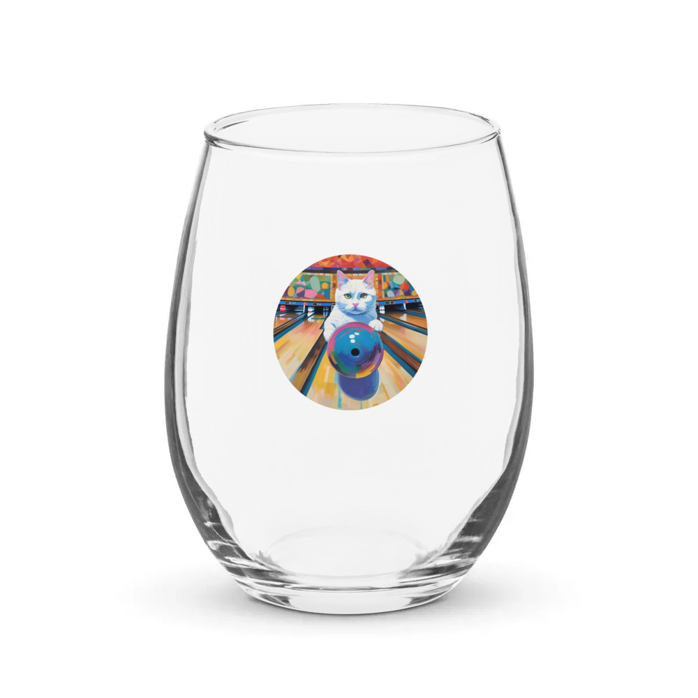 PugMug Custom White Companion Cat Stemless Wine Glass