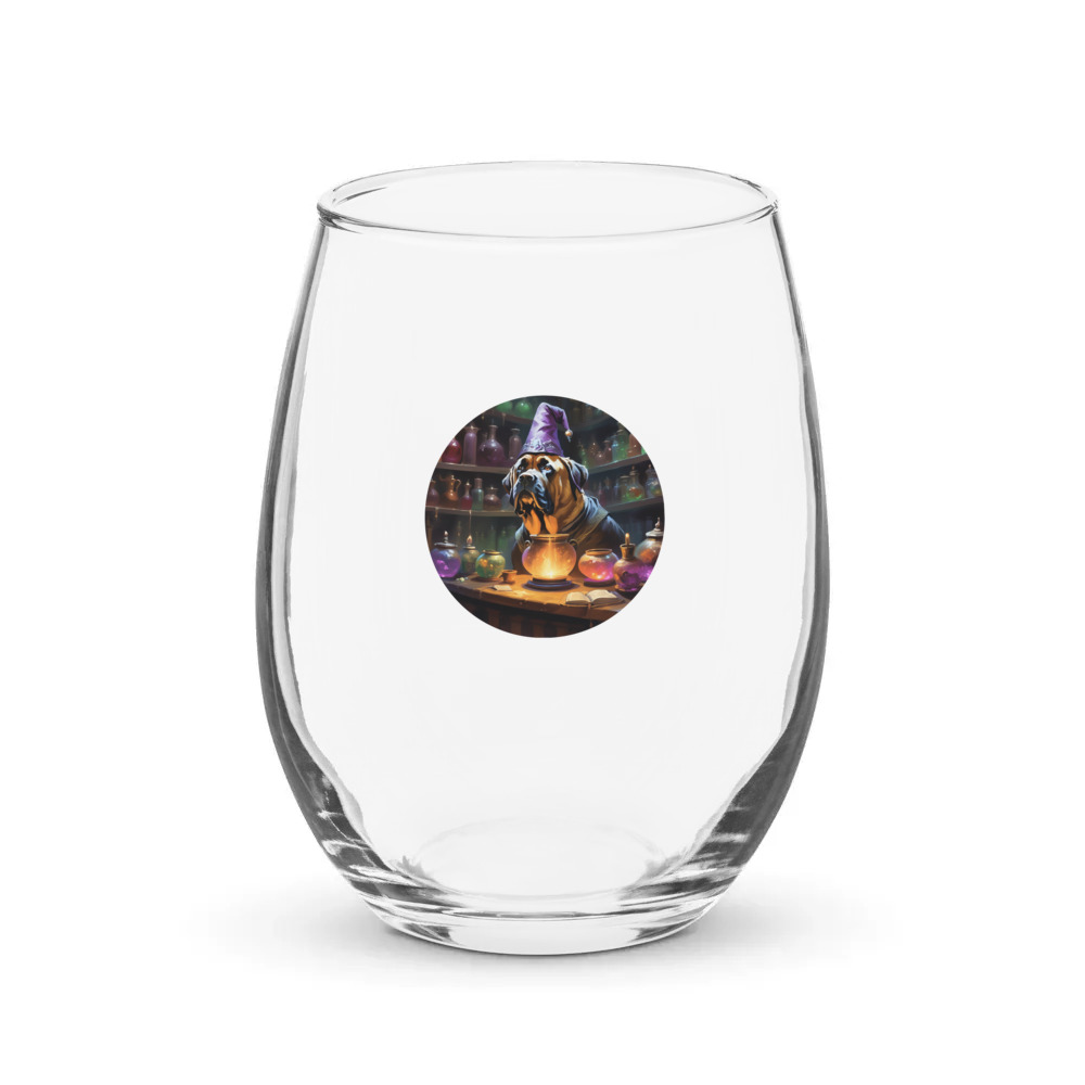PugMug Custom Mastiff Stemless Wine Glass