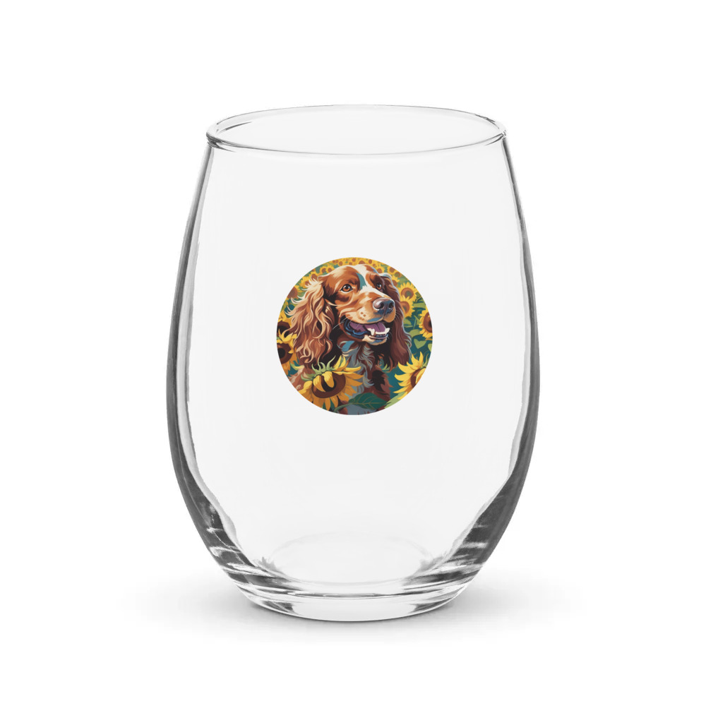 PugMug Custom Cocker Spaniel Stemless Wine Glass