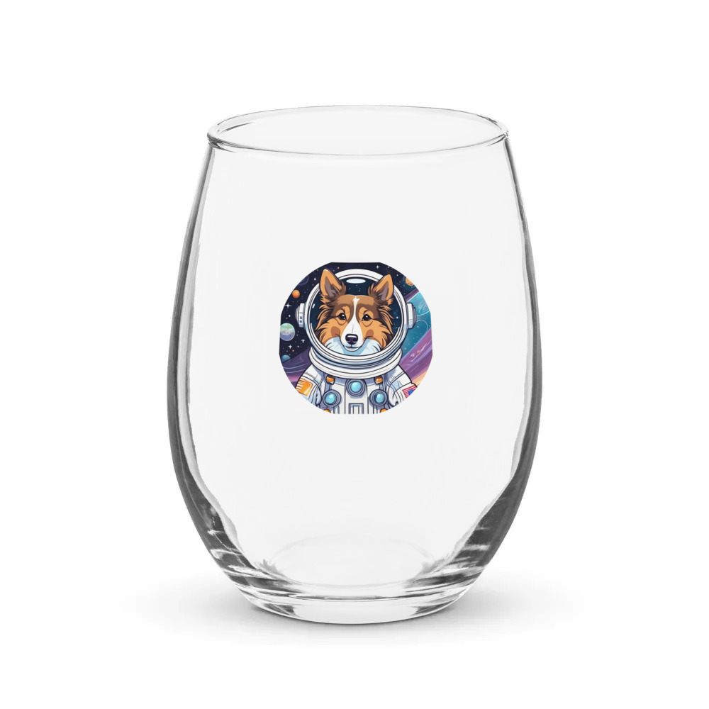 PugMug Custom Shetland Sheepdog Stemless Wine Glass