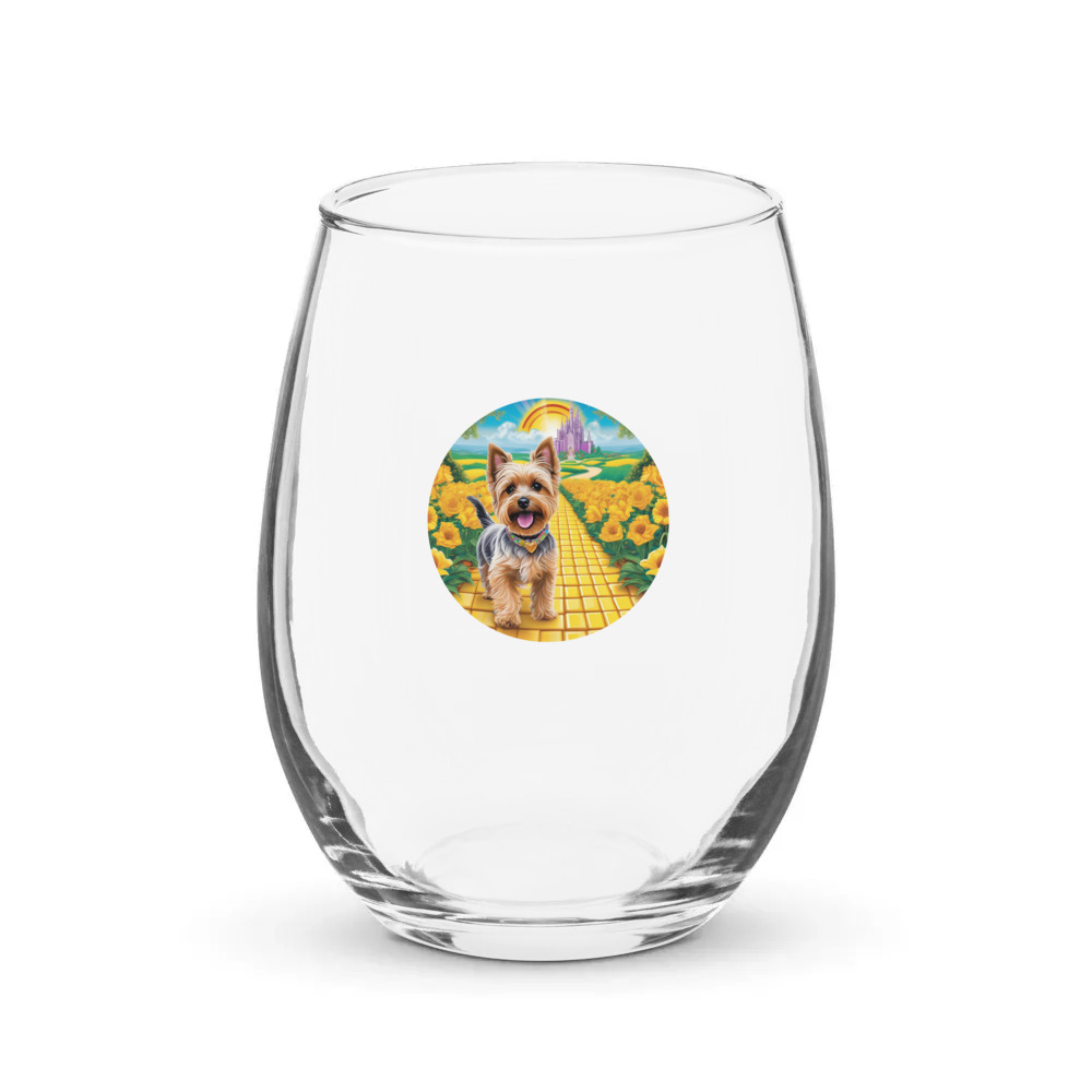 PugMug Custom Cairn Terrier Stemless Wine Glass