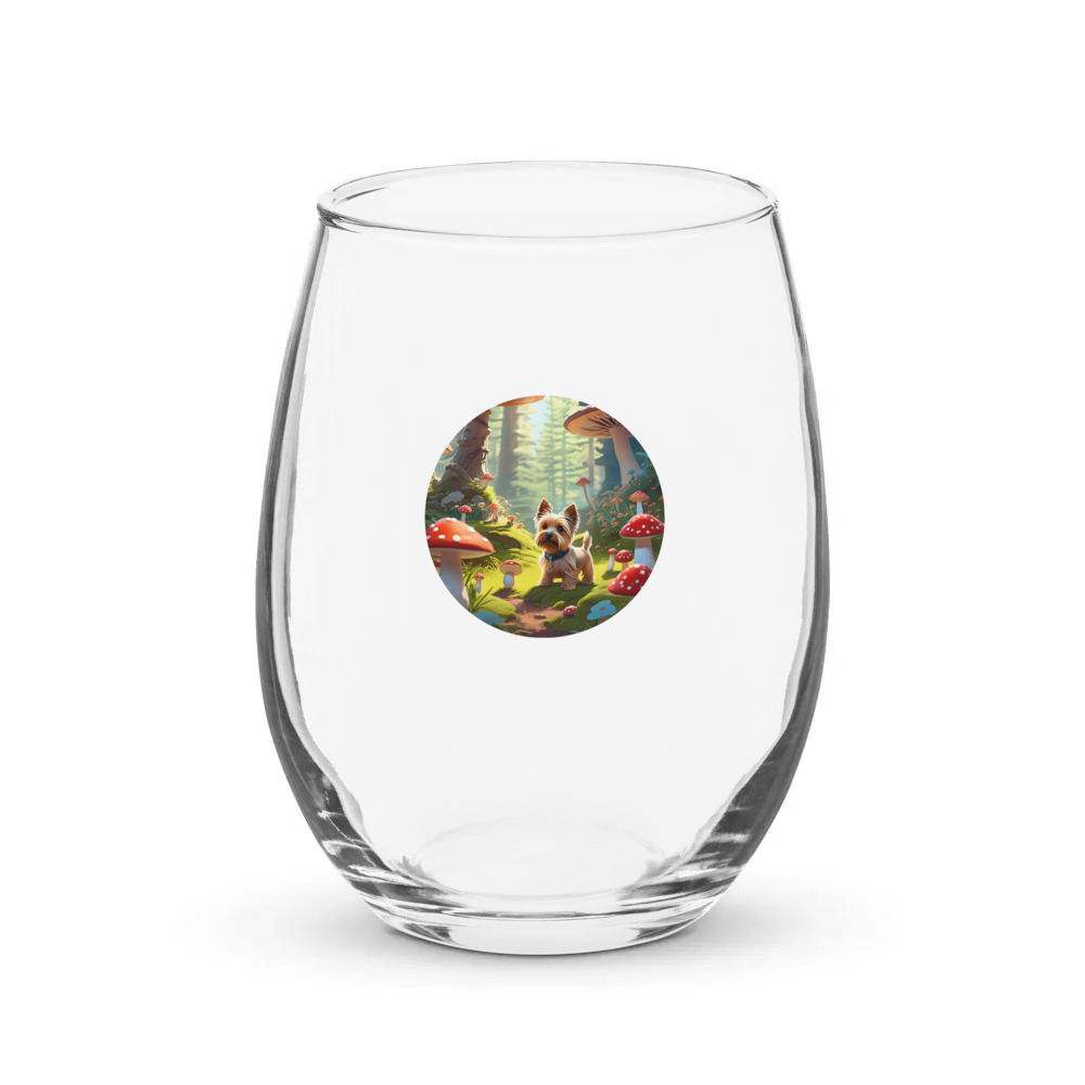 PugMug Custom Cairn Terrier Stemless Wine Glass