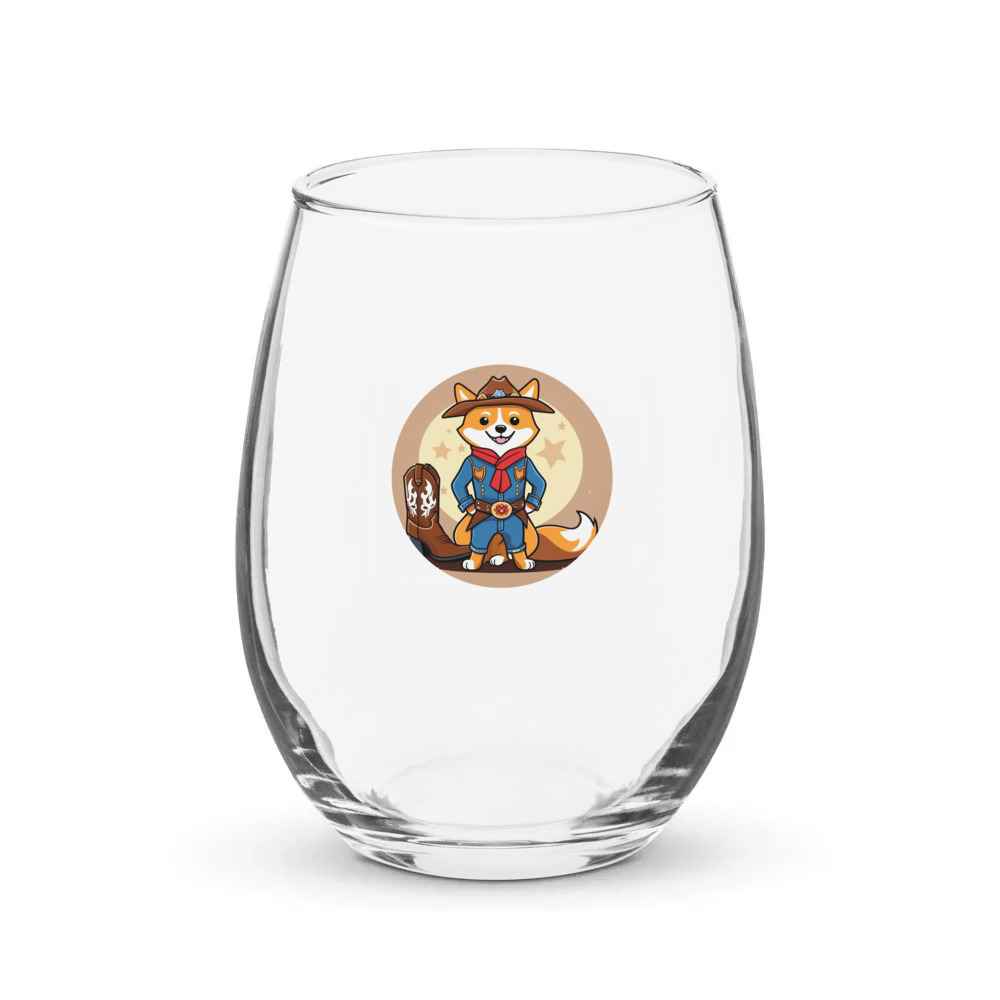PugMug Custom Shiba Inu Stemless Wine Glass