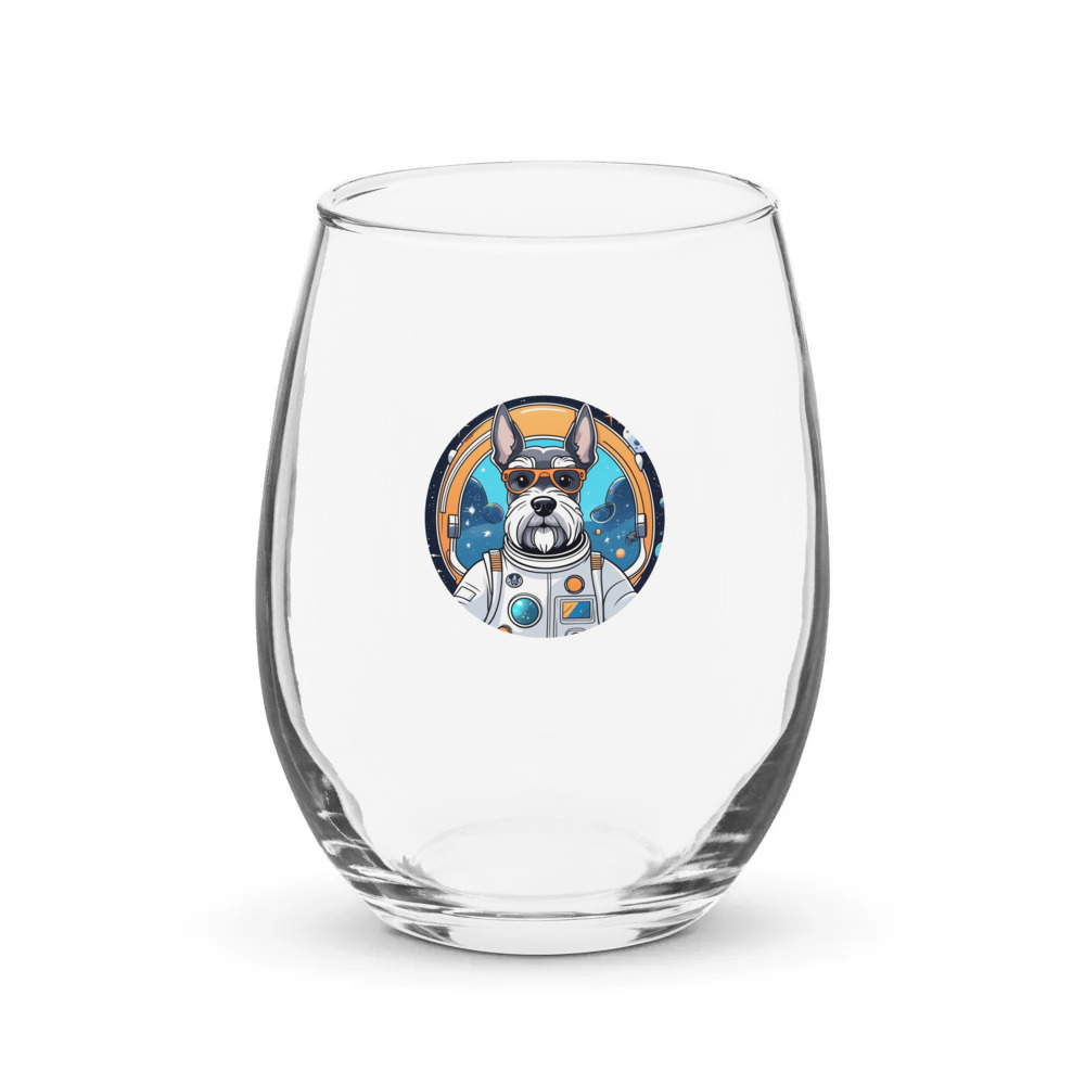 PugMug Custom Miniature Schnauzer Stemless Wine Glass
