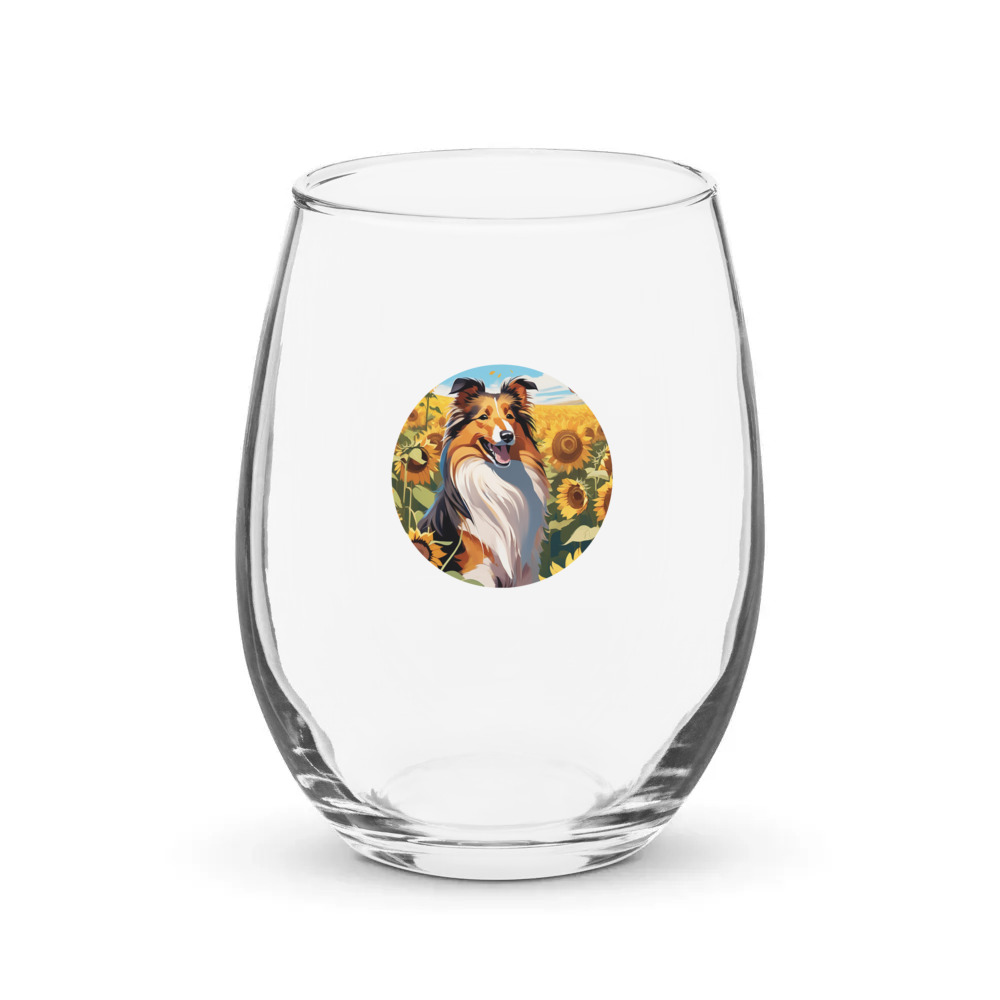 PugMug Custom Shetland Sheepdog Stemless Wine Glass