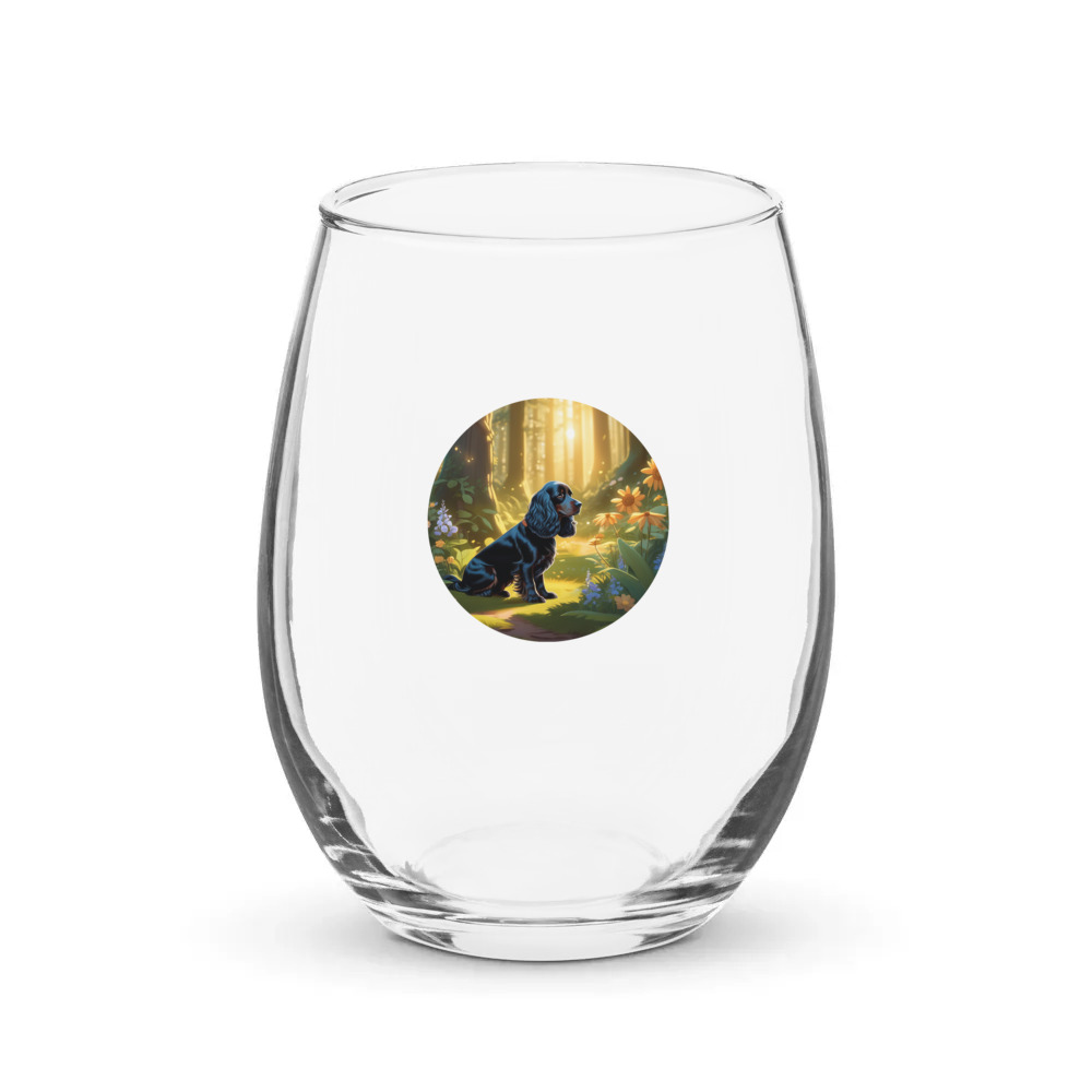 PugMug Custom Cocker Spaniel Stemless Wine Glass