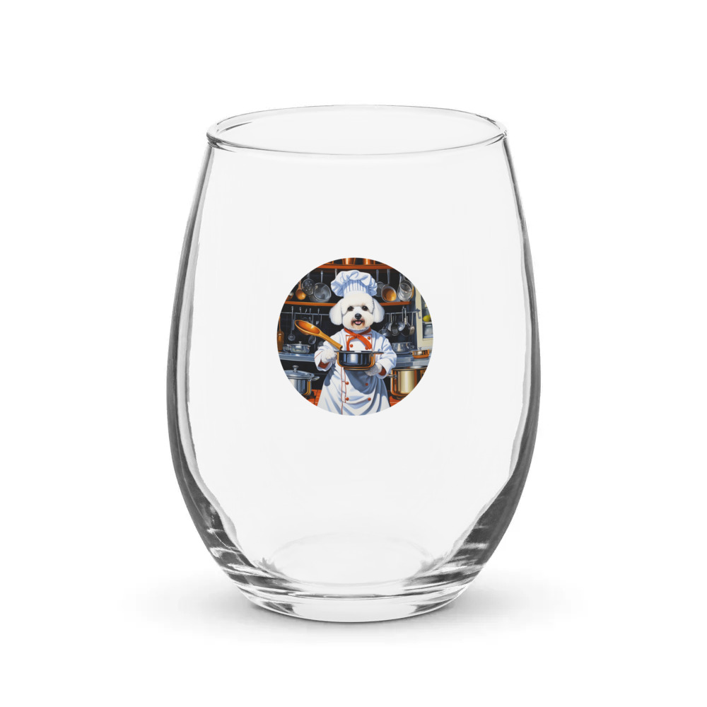 PugMug Custom Bichons Frise Stemless Wine Glass