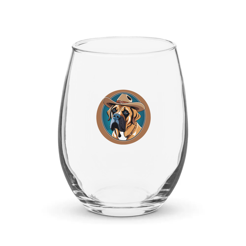 PugMug Custom Mastiff Stemless Wine Glass