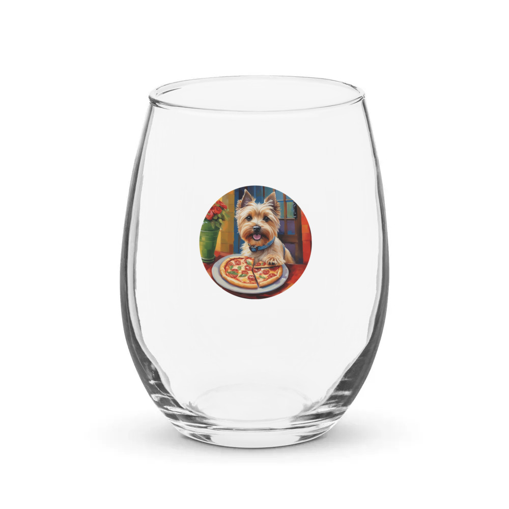 PugMug Custom Cairn Terrier Stemless Wine Glass
