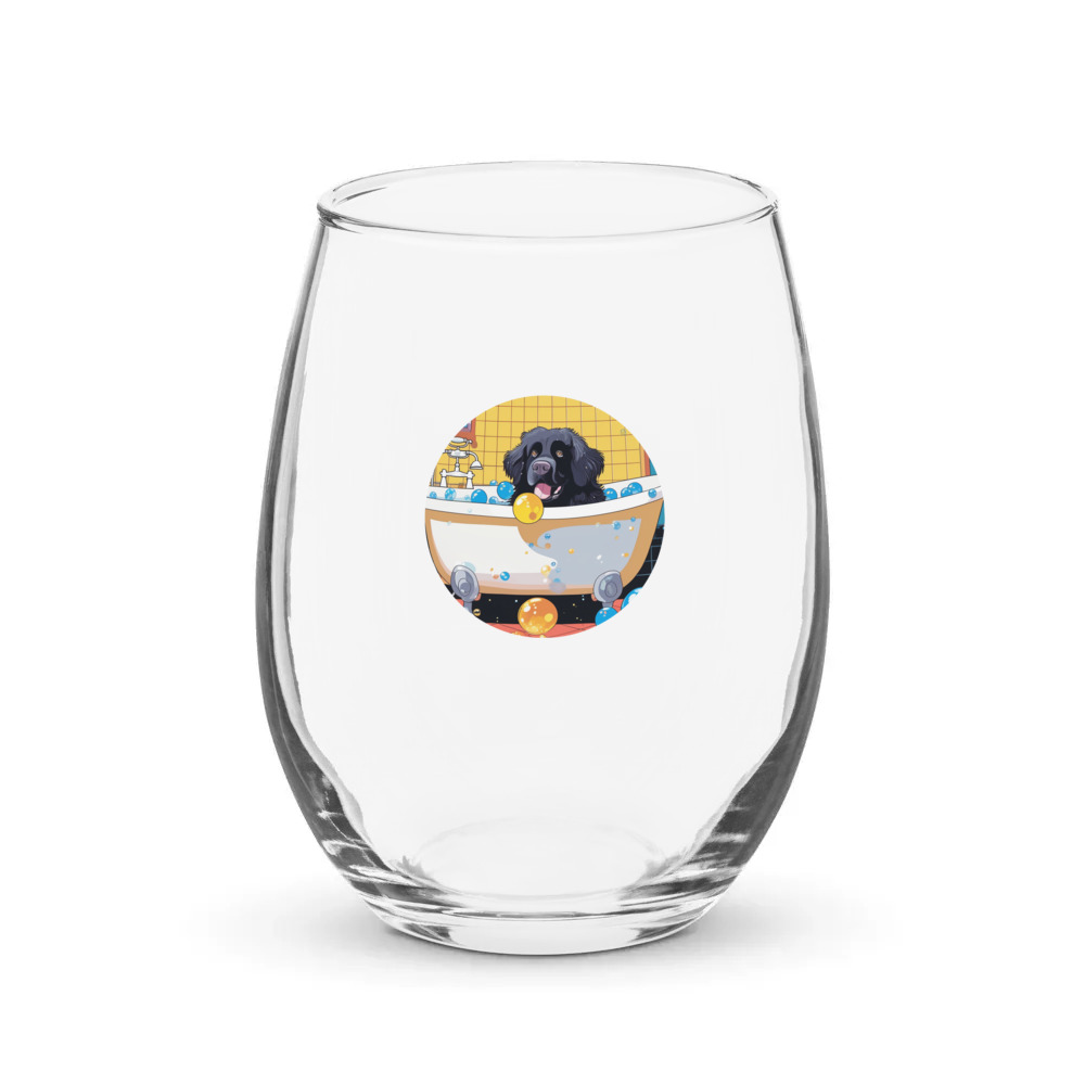 PugMug Custom Newfoundland Stemless Wine Glass