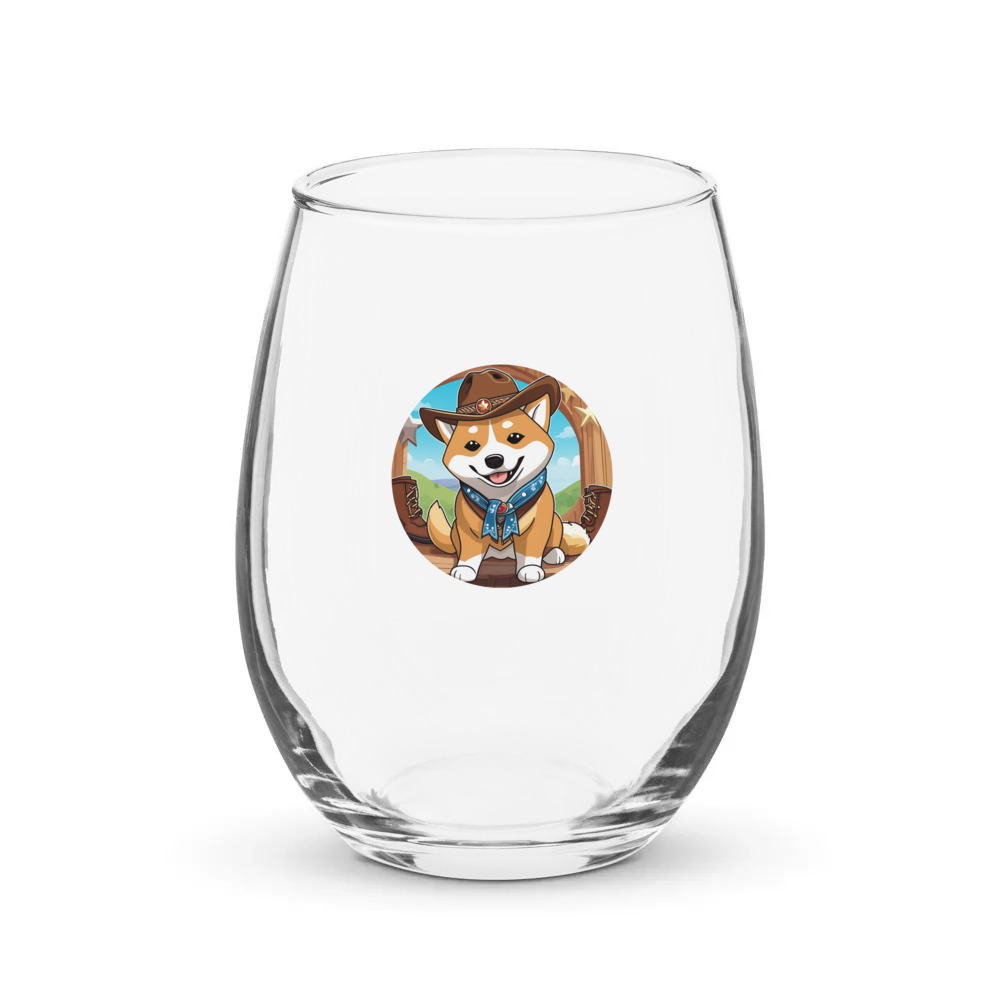 PugMug Custom Shiba Inu Stemless Wine Glass