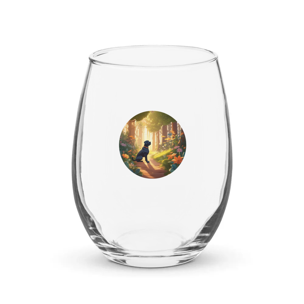 PugMug Custom Mastiff Stemless Wine Glass