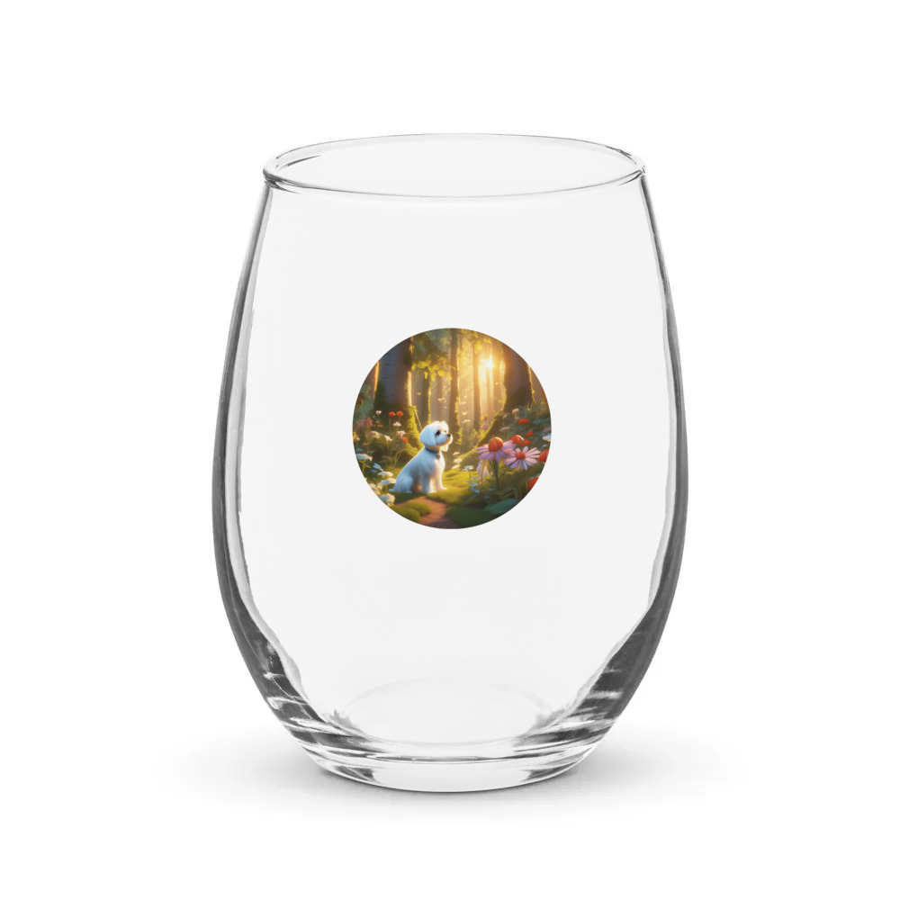 PugMug Custom Maltese Dog Stemless Wine Glass