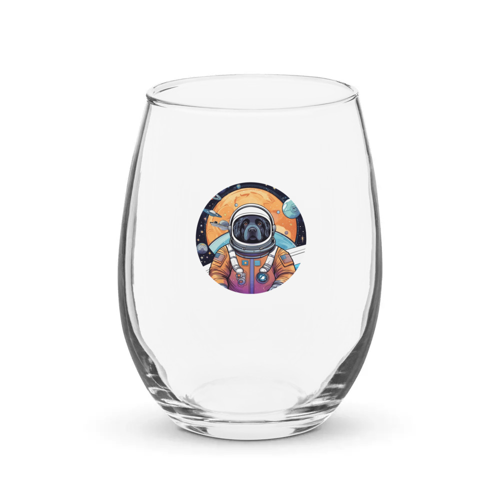 PugMug Custom Newfoundland Stemless Wine Glass