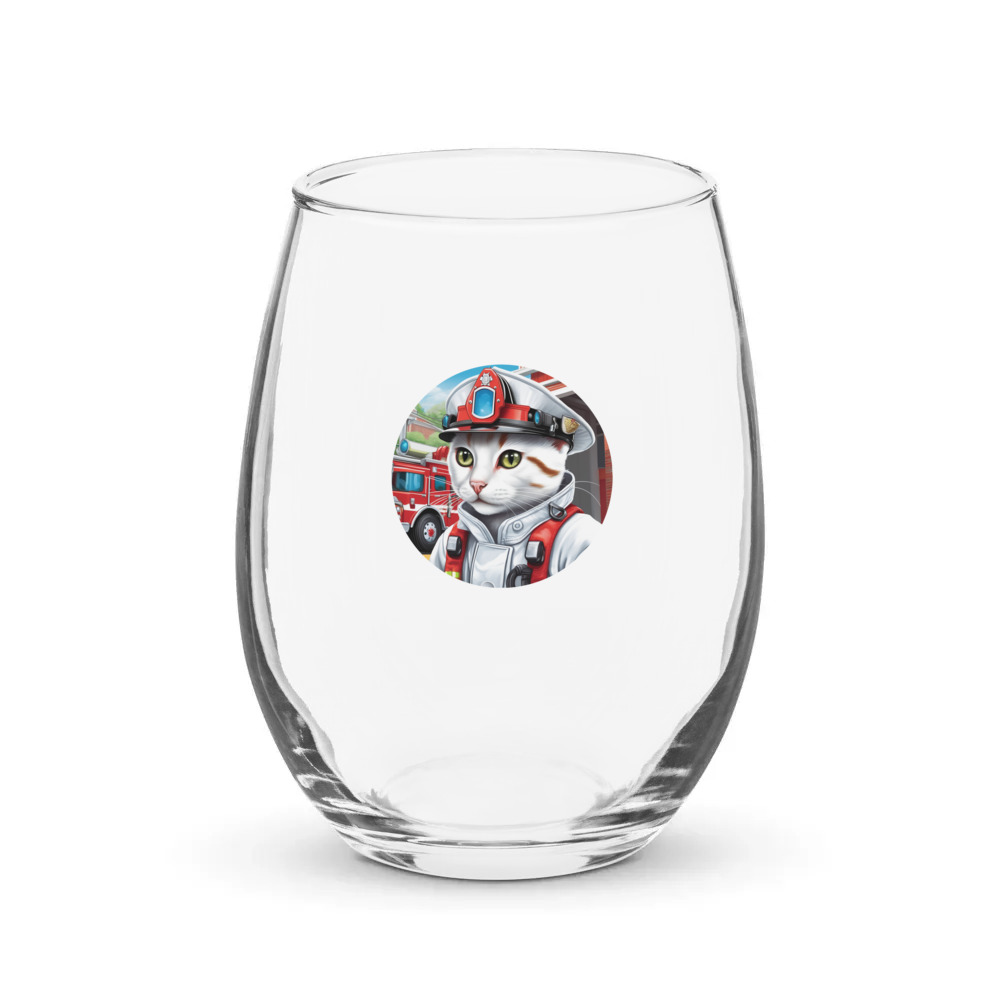 PugMug Custom White Exotic Cat Stemless Wine Glass