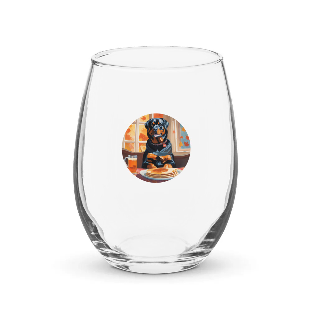 PugMug Custom Rottweiler Stemless Wine Glass