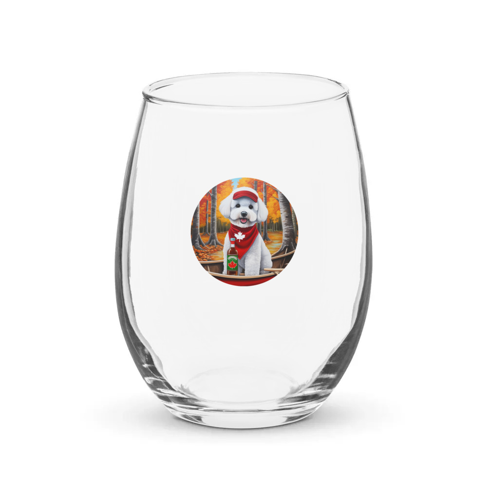 PugMug Custom Bichons Frise Stemless Wine Glass