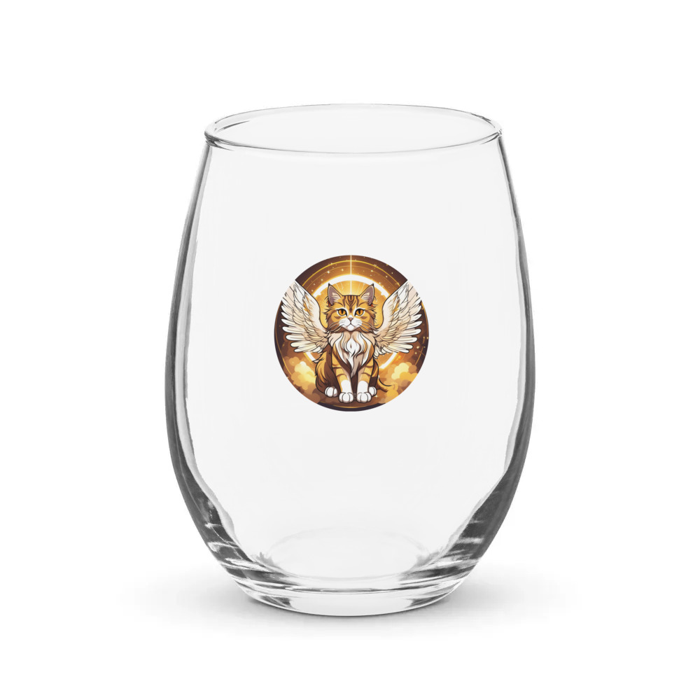 PugMug Custom Tabby Persian Cat Stemless Wine Glass
