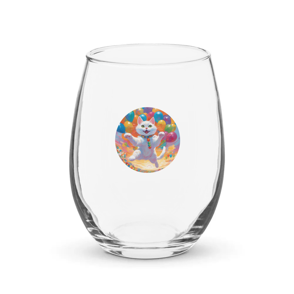 PugMug Custom White Exotic Cat Stemless Wine Glass