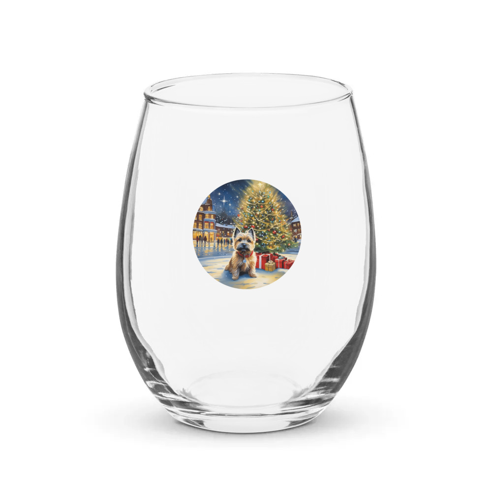 PugMug Custom Cairn Terrier Stemless Wine Glass