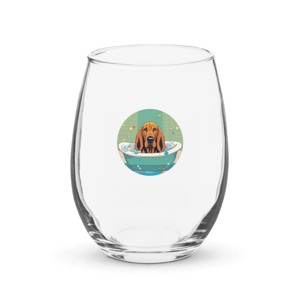 PugMug Custom Bloodhound Stemless Wine Glass