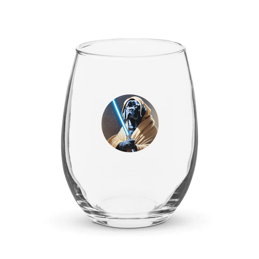 PugMug Custom Mastiff Stemless Wine Glass