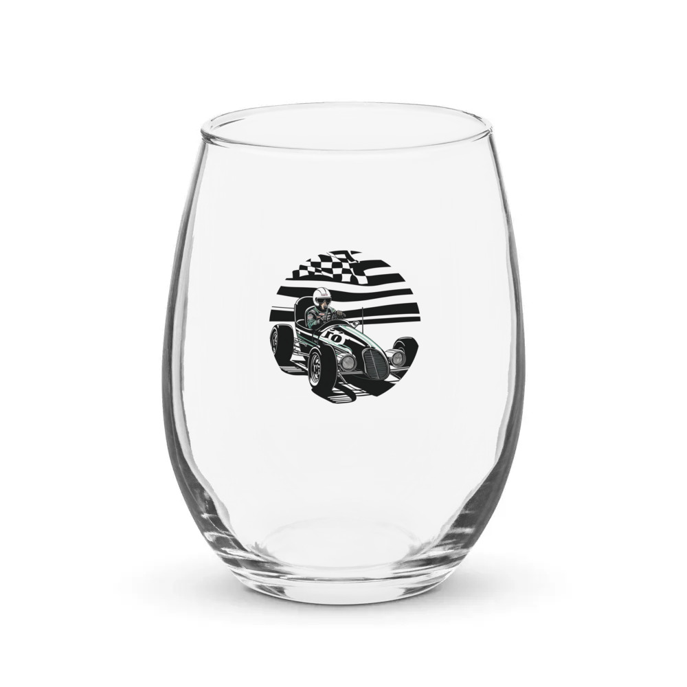PugMug Custom Black Dachshund Stemless Wine Glass