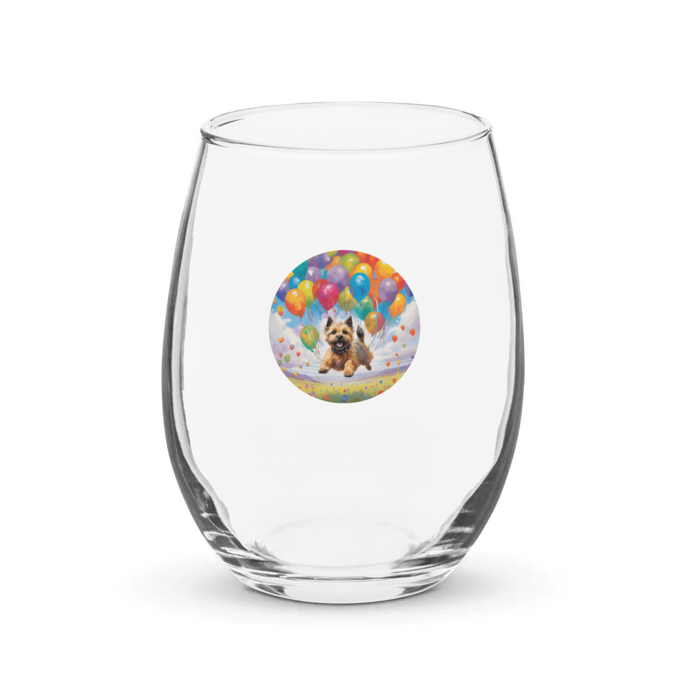 PugMug Custom Cairn Terrier Stemless Wine Glass