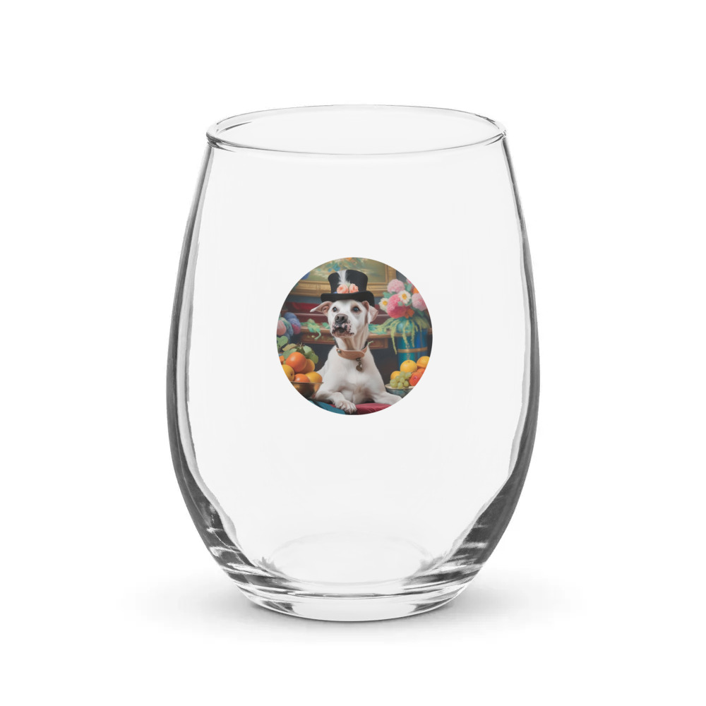 PugMug Custom Melody Stemless Wine Glass