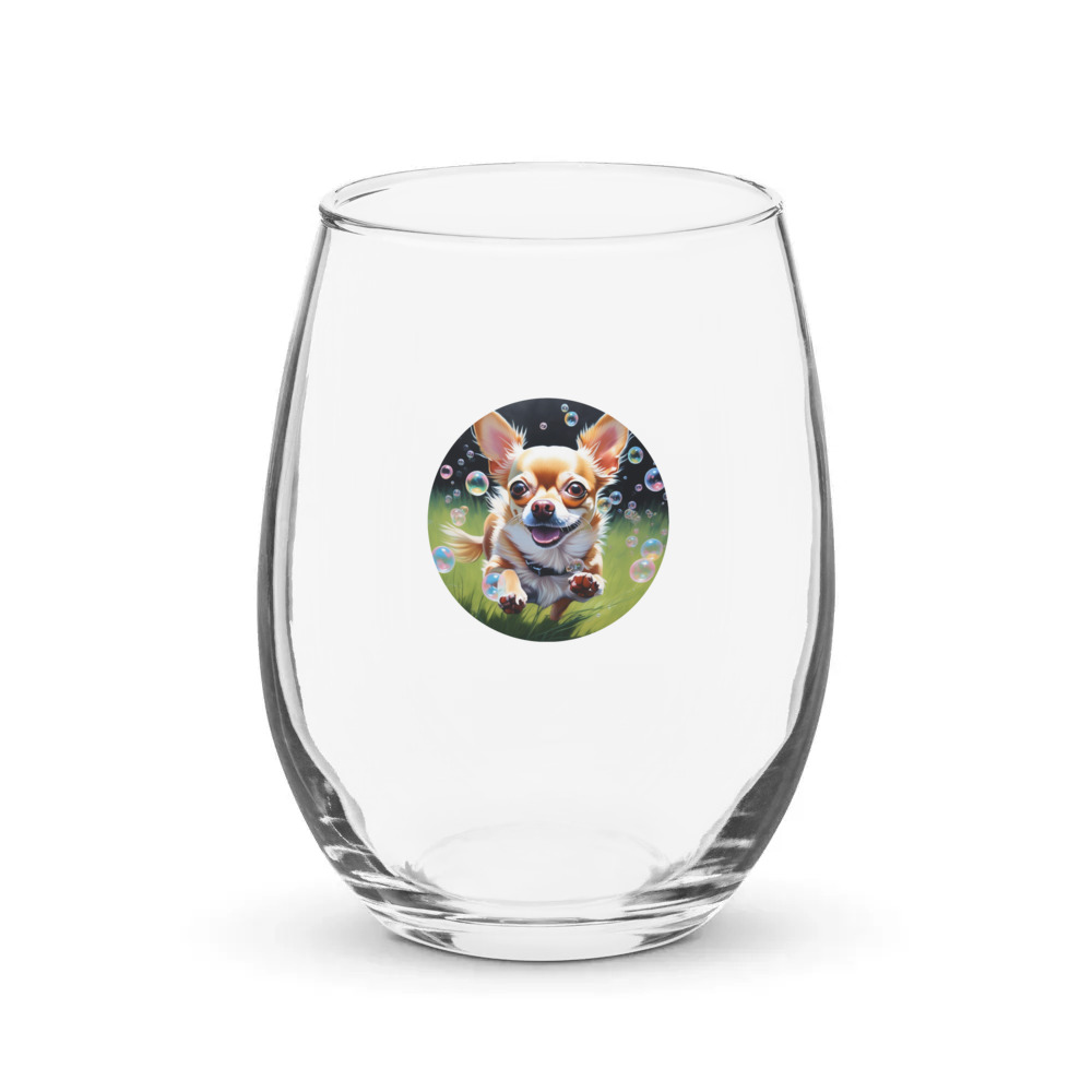 PugMug Custom Chihuahua Stemless Wine Glass