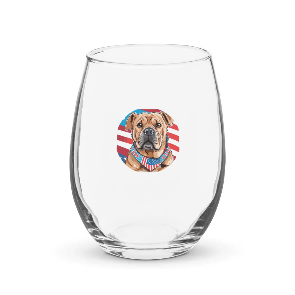 PugMug Custom Halina Stemless Wine Glass