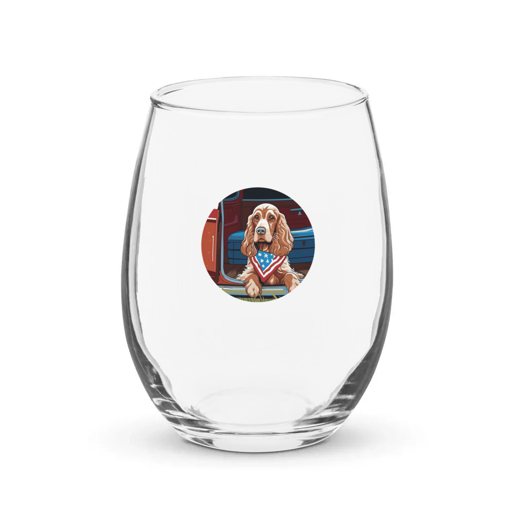 PugMug Custom Cocker Spaniel Stemless Wine Glass