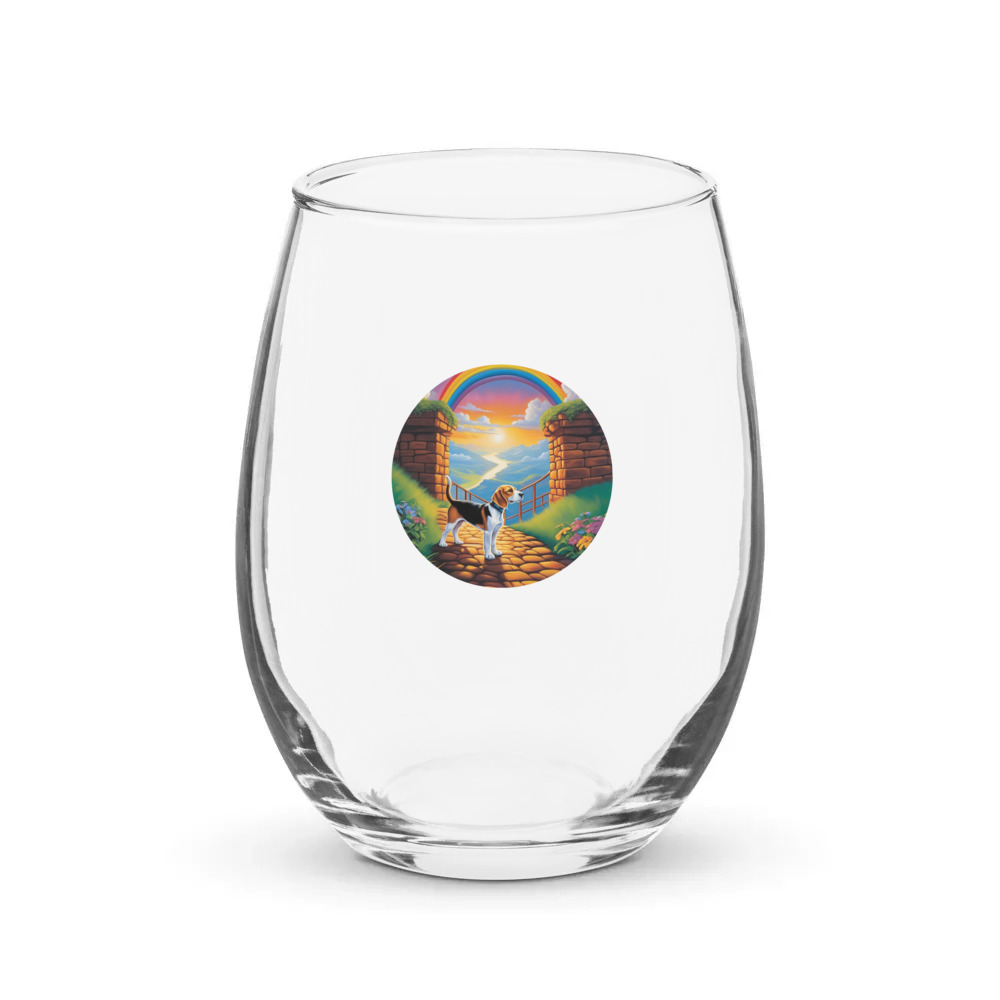 PugMug Custom Beagle Stemless Wine Glass