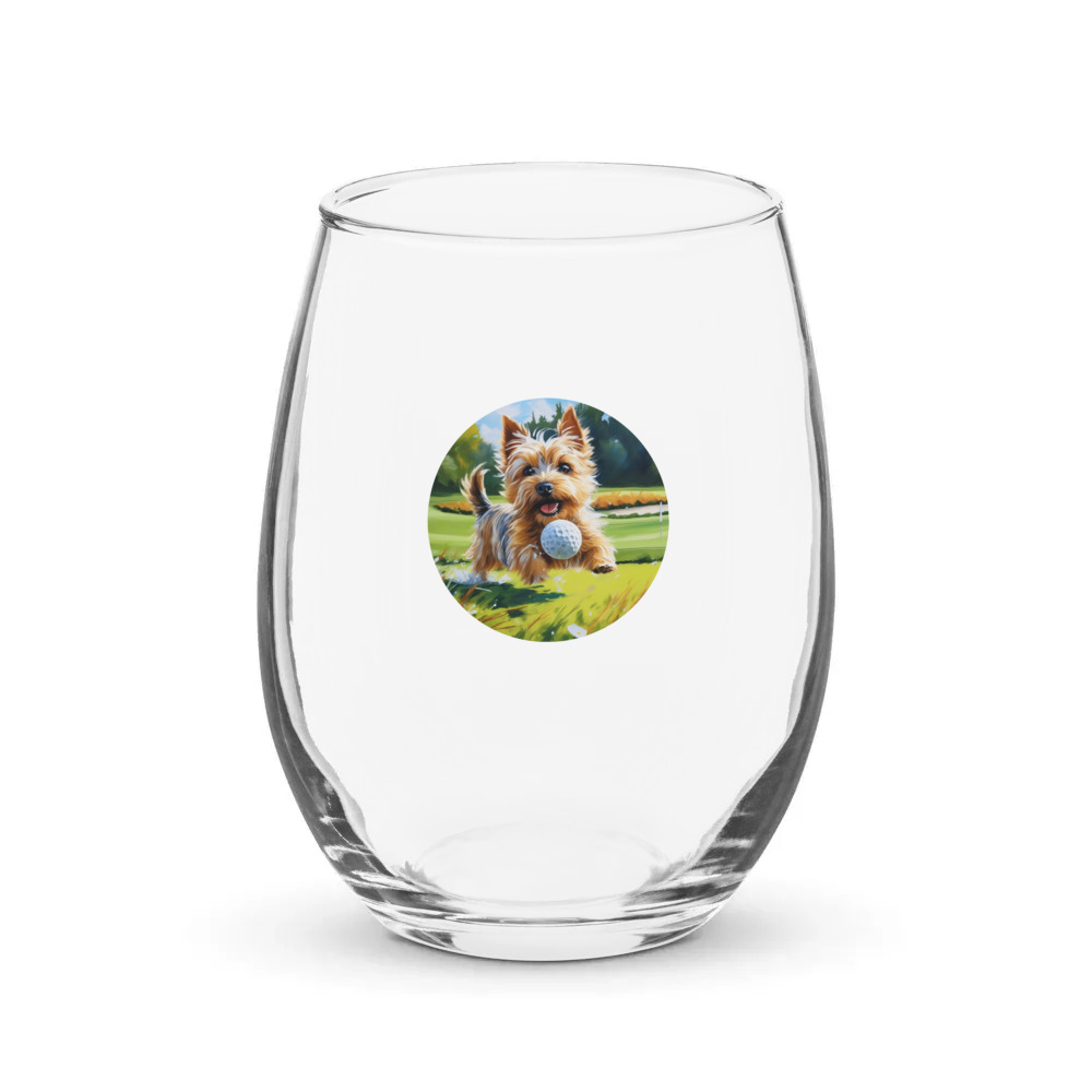 PugMug Custom Cairn Terrier Stemless Wine Glass