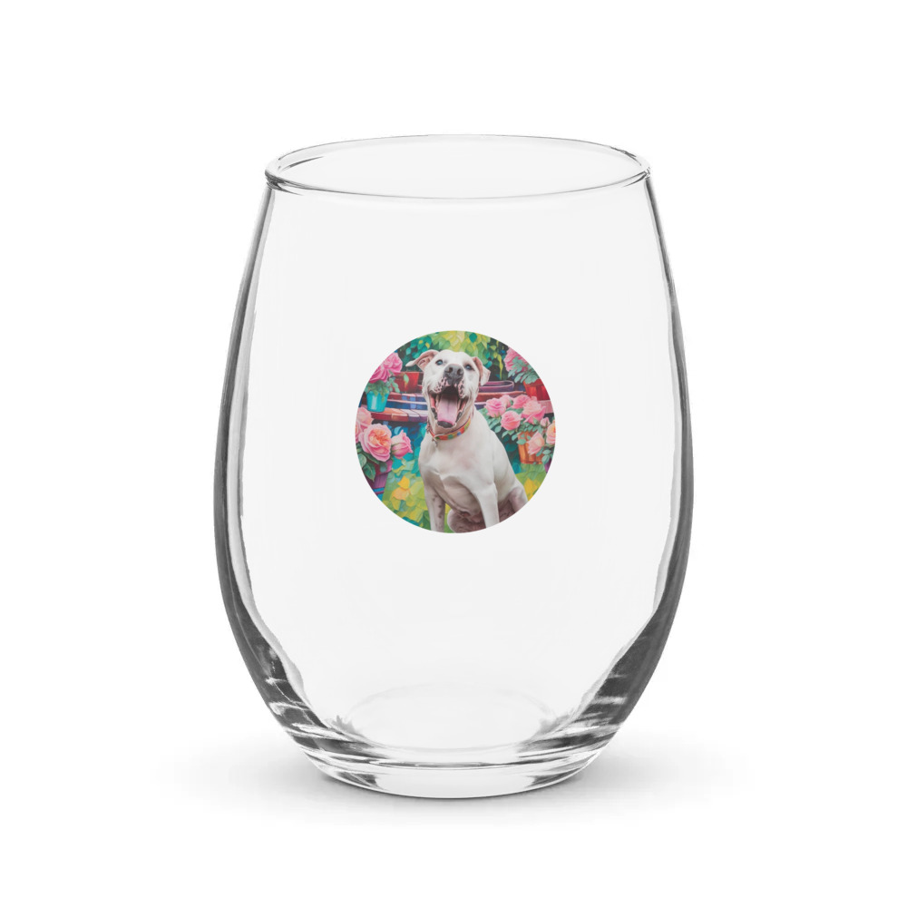 PugMug Custom Melody Stemless Wine Glass
